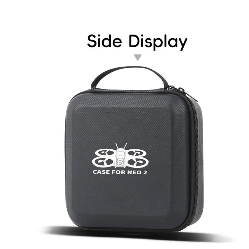 Bolsa Portátil para Drone DJI Neo 2, Bolsa de Armazenamento à Prova de Água em PU, Organizador de Viagem com Interior em Espuma EPE - Preto / Estampado