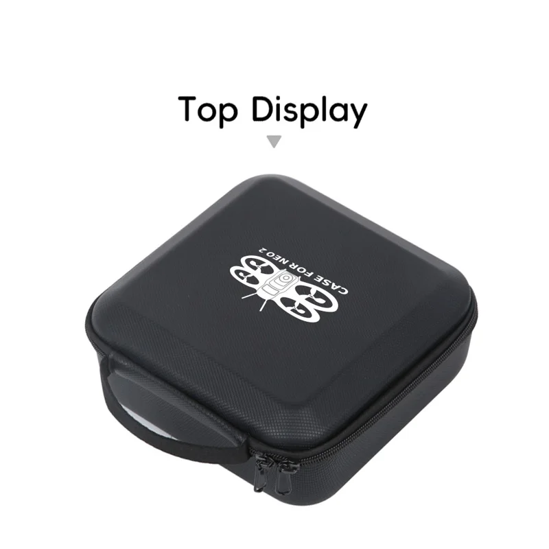 Bolsa Portátil para Drone DJI Neo 2, Bolsa de Armazenamento à Prova de Água em PU, Organizador de Viagem com Interior em Espuma EPE - Preto / Estampado