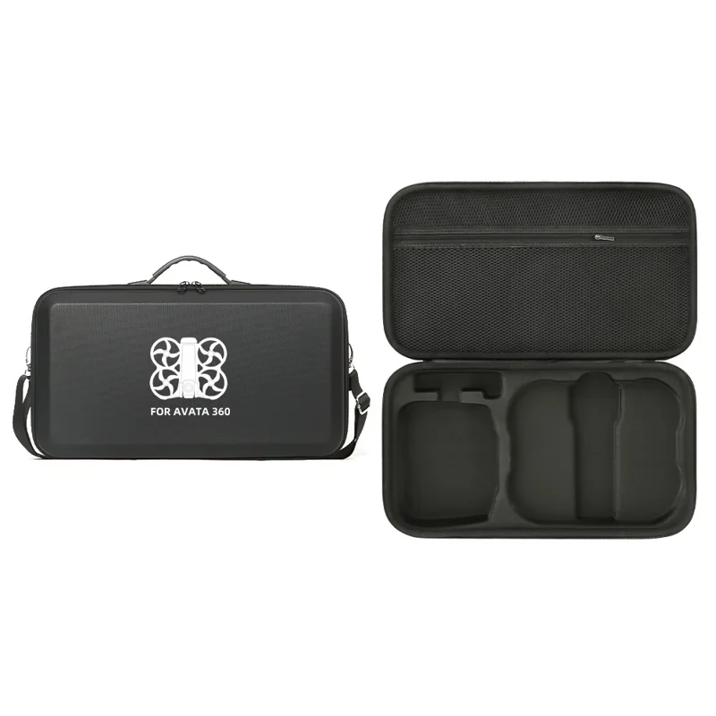 Protective Carrying Case for DJI Avata 360 Drone Shockproof Hard Shell Storage Bag with Shoulder Strap - Black  /  Logo