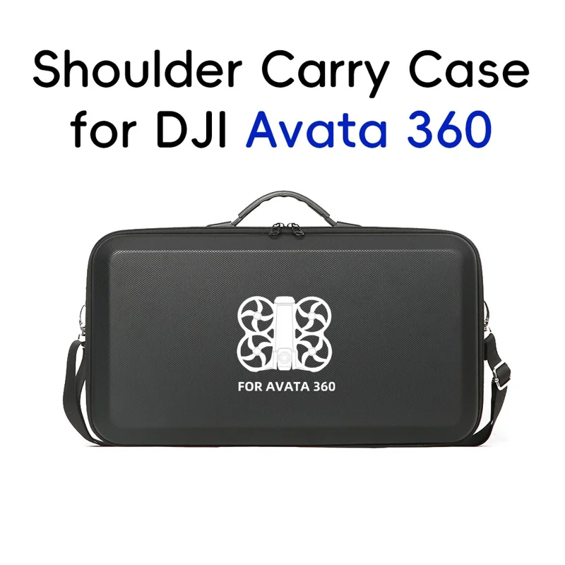 Protective Carrying Case for DJI Avata 360 Drone Shockproof Hard Shell Storage Bag with Shoulder Strap - Black  /  Logo