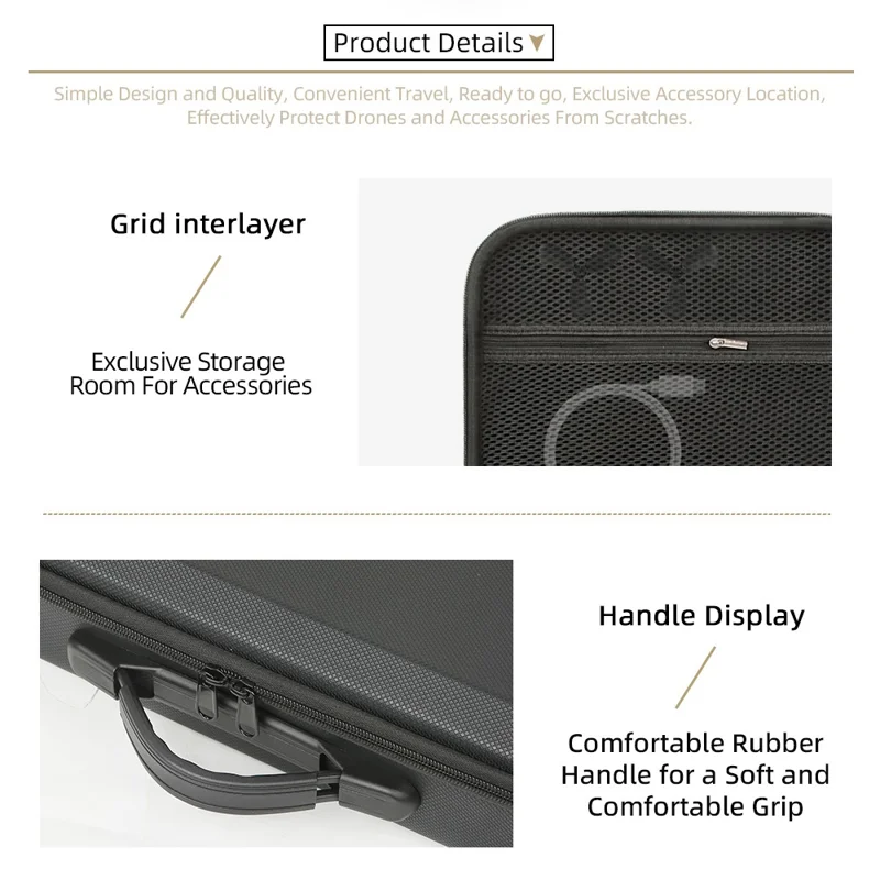 Protective Carrying Case for DJI Avata 360 Drone Shockproof Hard Shell Storage Bag with Shoulder Strap - Black  /  Logo