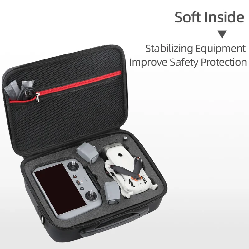 Bolsa de Transporte para Drone DJI Lito 1, Bolsa de Armazenamento Portátil com Capa Rígida EVA e Alça de Ombro - Preto