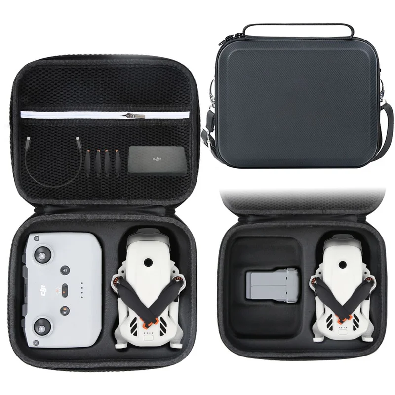 Funda portátil para DJI Lito 1, bolsa de almacenamiento de carcasa dura de PU y Lycra, funda protectora para control remoto - Negro