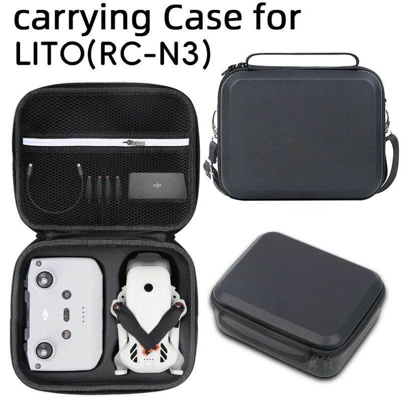 Funda portátil para DJI Lito 1, bolsa de almacenamiento de carcasa dura de PU y Lycra, funda protectora para control remoto - Negro
