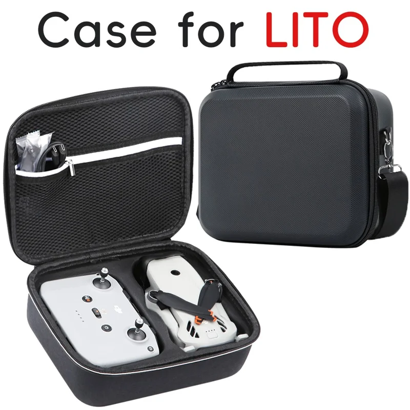 Funda portátil para DJI Lito 1, bolsa de almacenamiento de carcasa dura de PU y Lycra, funda protectora para control remoto - Negro