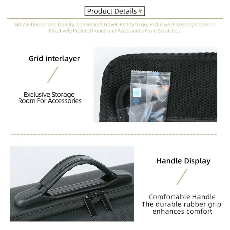 Borsa per DJI Lito 1 / Lito X1 Drone Custodia Portatile in PU Custodia Protettiva Rigida - Nero