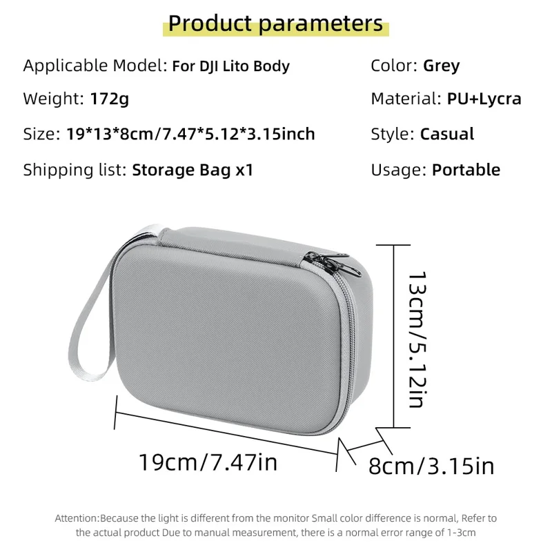 Borsa per DJI Lito 1 / Lito X1 in PU + Lycra, custodia portatile per drone con tasca a rete e chiusura con cerniera