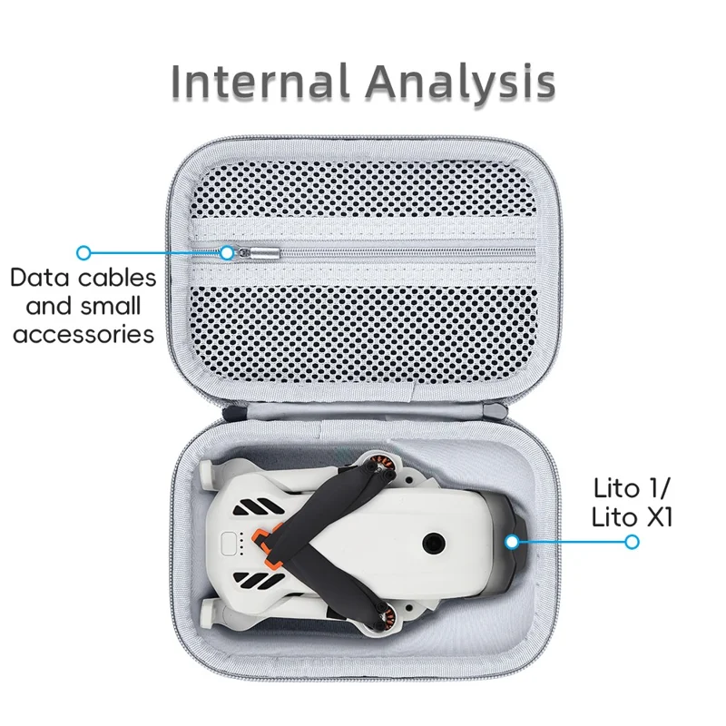 Borsa per DJI Lito 1 / Lito X1 in PU + Lycra, custodia portatile per drone con tasca a rete e chiusura con cerniera