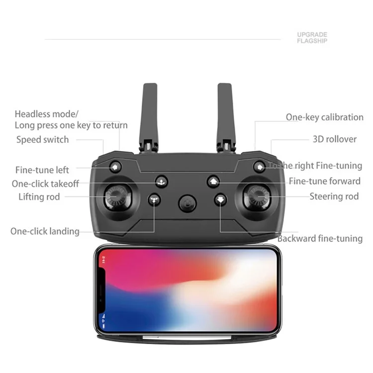 S89 Folding RC Drone Lightweight Quadrocopter Headless Mode Aircraft Toy without Camera (Single Battery Version) - Gris