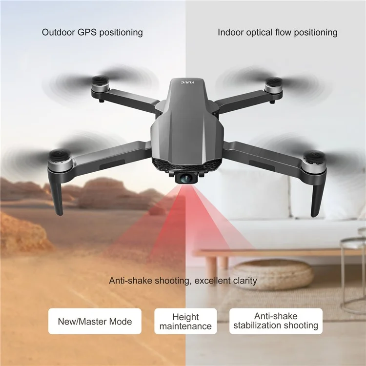 S106 Bürstenloser RC -drohnen -luftfotos 4K HD Quadcopter Smart GPS -positionierungsflugzeuge Zum Reisen - Schwarz