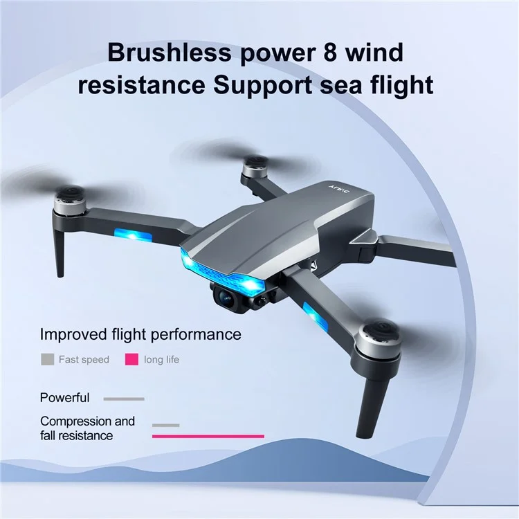 S106 Bürstenloser RC -drohnen -luftfotos 4K HD Quadcopter Smart GPS -positionierungsflugzeuge Zum Reisen - Schwarz