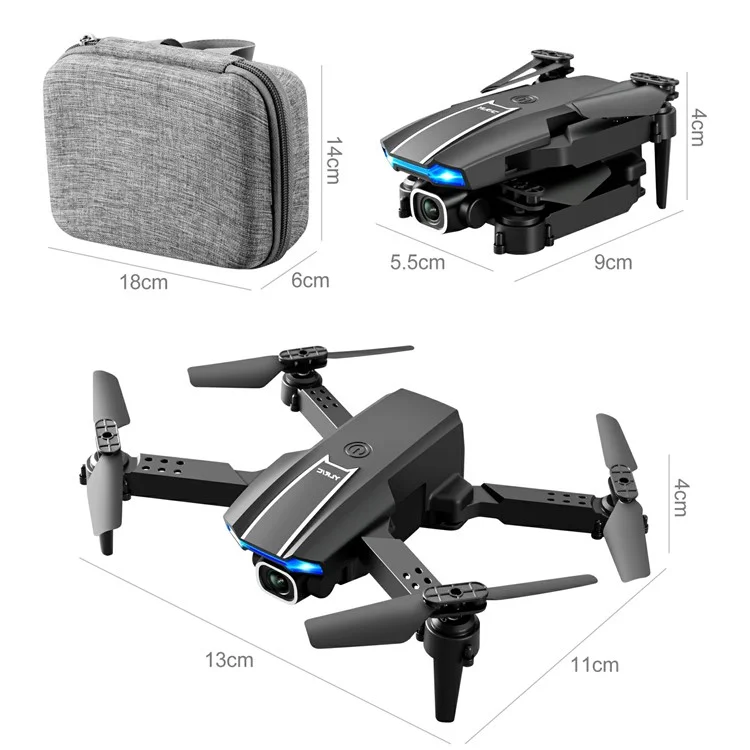 S65 Indoor Outdoor 4K Dual Camera Drone HD Quadcopter Air Pression Altitude Hold RC Aircraft With Gesture Photo - le Noir