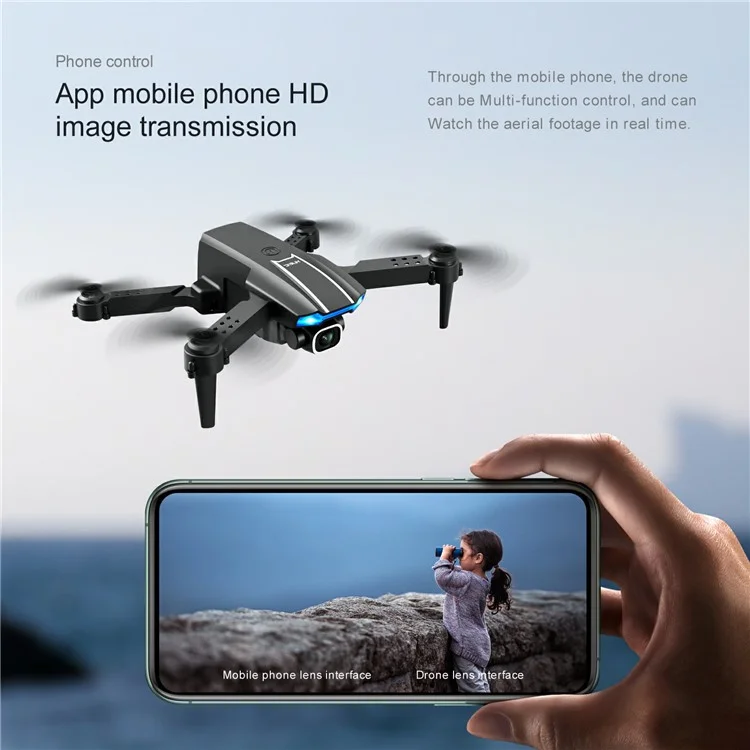 S65 Drone de Câmera Dupla de 4K Externo S65 HD Altitude de Pressão de ar de ar Dão Aeronaves RC Com Foto de Gesto - Preto