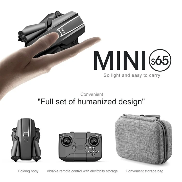 S65 Indoor Outdoor 4K Dual Camera Drone HD Quadcopter Air Pressure Altitude Hold RC Aircraft with Gesture Photo - Orange