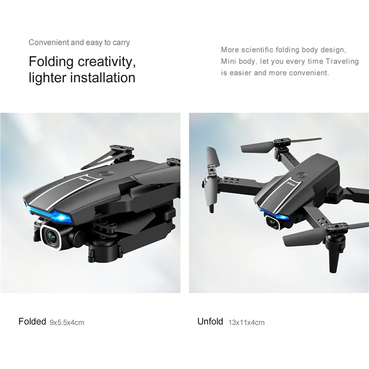 S65 Indoor Outdoor 4K Dual Camera Drone HD Quadcopter Air Pressure Altitude Hold RC Aircraft with Gesture Photo - Orange
