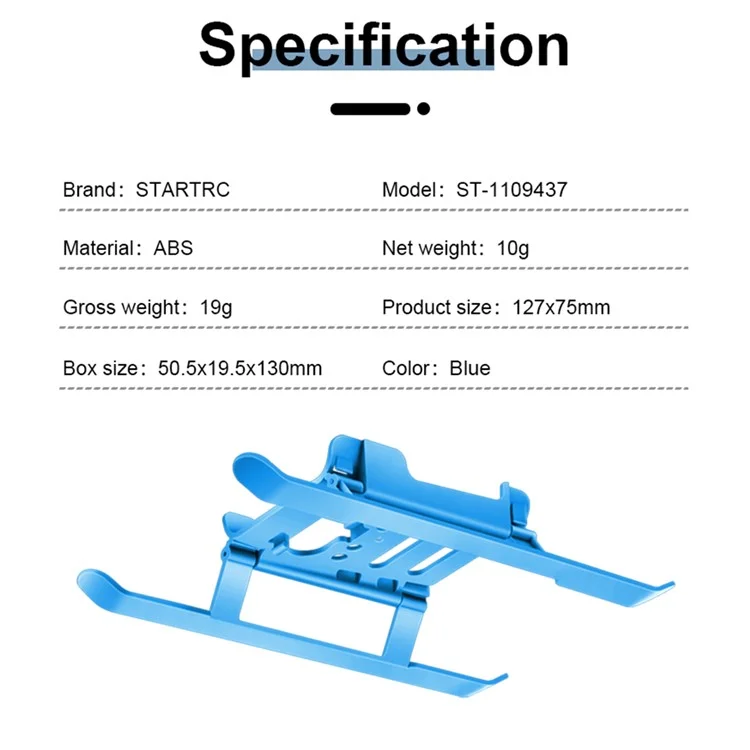 STARTRC 1109437 Gollo de Aterrizaje de Drones Plegable ABS Anti-fall Landing Riser Supar Para DJI Mini 2/Mini SE/Mavic Mini