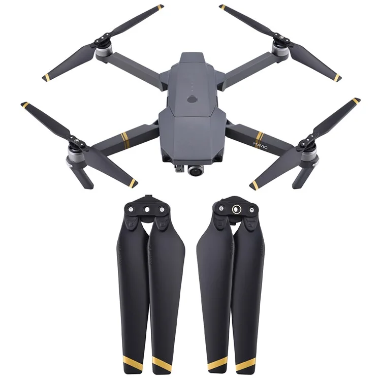 Max0432 1 Pair Low Rausch -schnellfreisetzungspropeller Für DJI Mavic Pro 8330f - Schwarz/goldkante