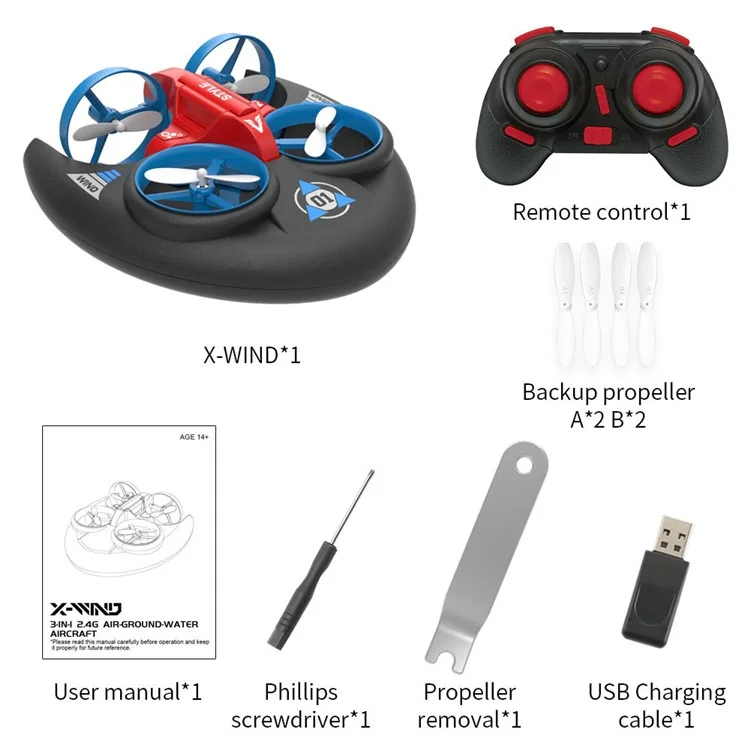 JJRC H101 A257 Drone Aerobatica Aurobatico di Trea/air Thero/air Thous - Rosso