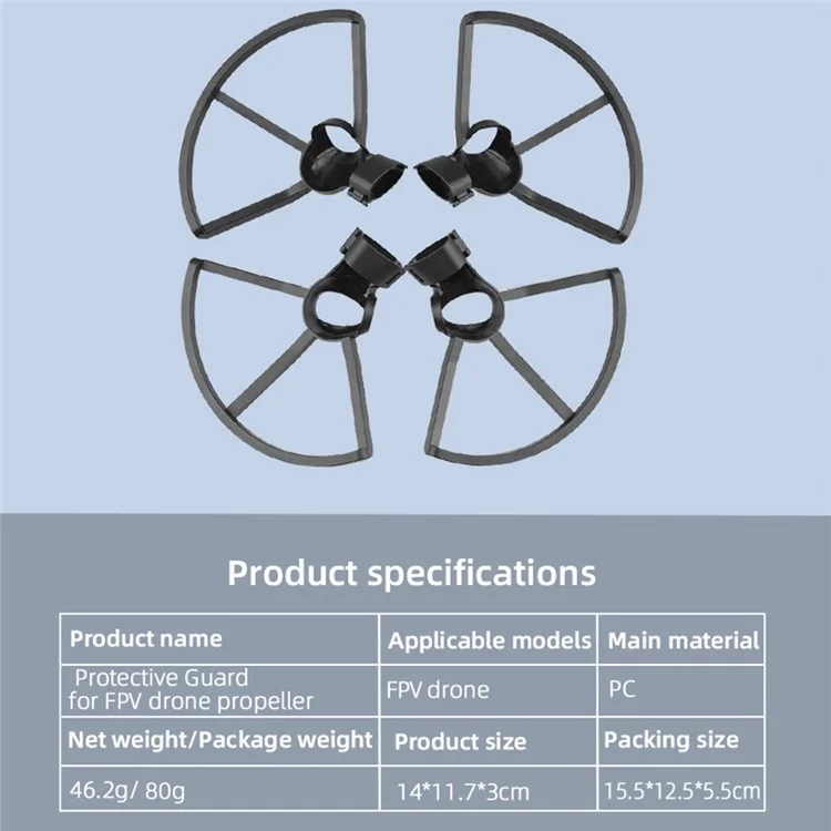 BRDRC EWB8589 1 Set Anti-collision Drone Propeller Blade Guard Protector for DJI FPV Combo