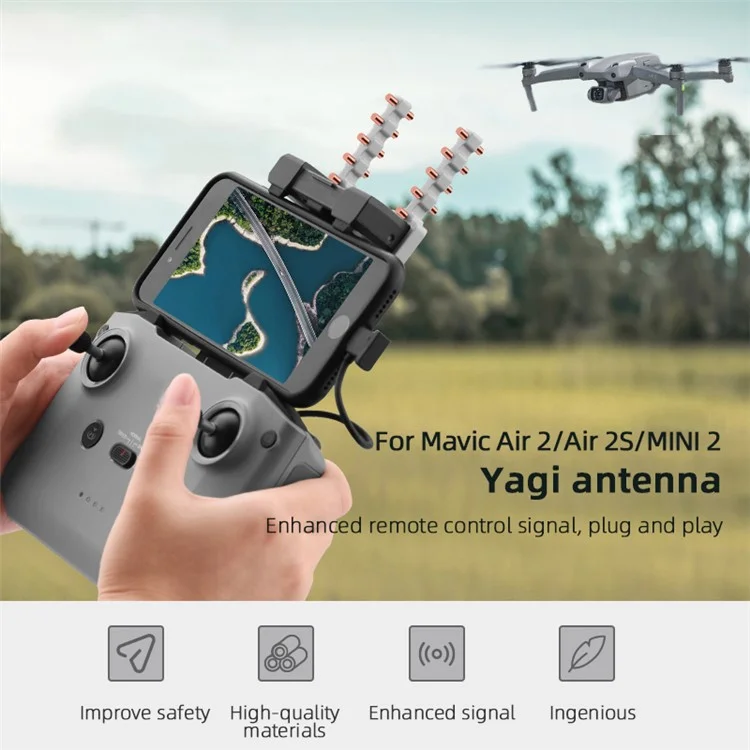 EWB8040 2Pcs/Set 5.8Ghz Yagi Antenna Extended Range Signal Booster for DJI Mavic Air 2/Air 2S/Mini 2 - Cinza