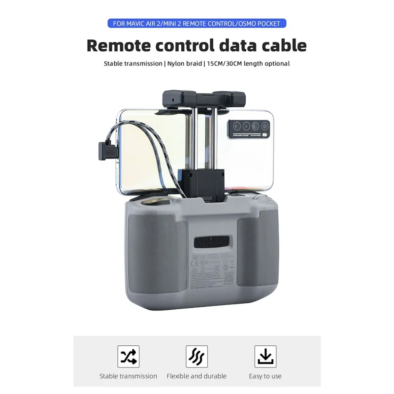 EWB8464 30cm Remote Control Data Connected Cable Cord for DJI Mavic Air 2/Mini 2/Pocket 2/Osmo Pocket - USB to Type-C