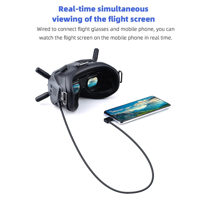 Cabo de Dados do Telefone Tablet HSP6197 USB Tipo-C Linha de Transmissão de Dados para Óculos de Voo FPV DJI V2 Óculos Adaptador Drone - Tipo-C para Micro USB