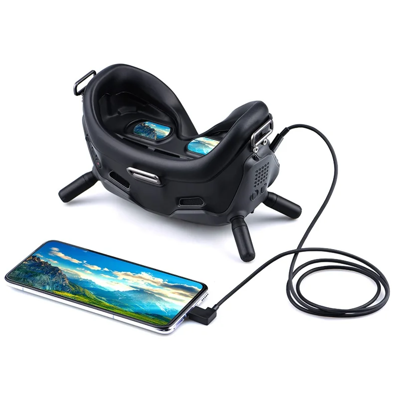 Cabo de Dados do Telefone Tablet HSP6197 USB Tipo-C Linha de Transmissão de Dados para Óculos de Voo FPV DJI V2 Óculos Adaptador Drone - Tipo-C para Micro USB