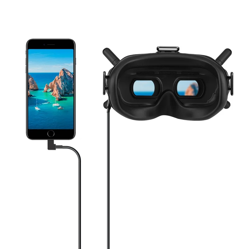 Cabo de Dados do Telefone Tablet HSP6197 USB Tipo-C Linha de Transmissão de Dados para Óculos de Voo FPV DJI V2 Óculos Adaptador Drone - Tipo-C para Micro USB