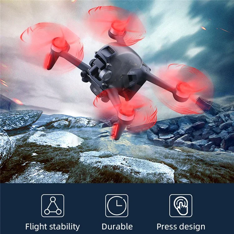 EWB8574 1 Pair Color Propeller Replacement Spare Parts Drone Blades for DJI FPV Combo - Red