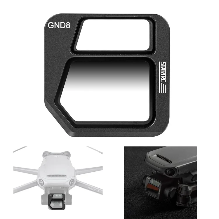 Startrc 1 Peça 1110397 Adaptador de Filtro GND 8 Filtro de Vidro Óptico AGC Graduado de Densidade AGC Para DJI Mavic 3