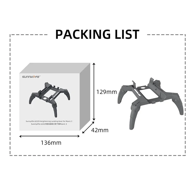 SunnyLife LG329 EXTENDONE ATTENDANT ATTENDANT SUPPLÉMENTAIRE PLATEUR DE PROTECTEUR DE PROTECTION POUR DJI MAVIC 3 Drone