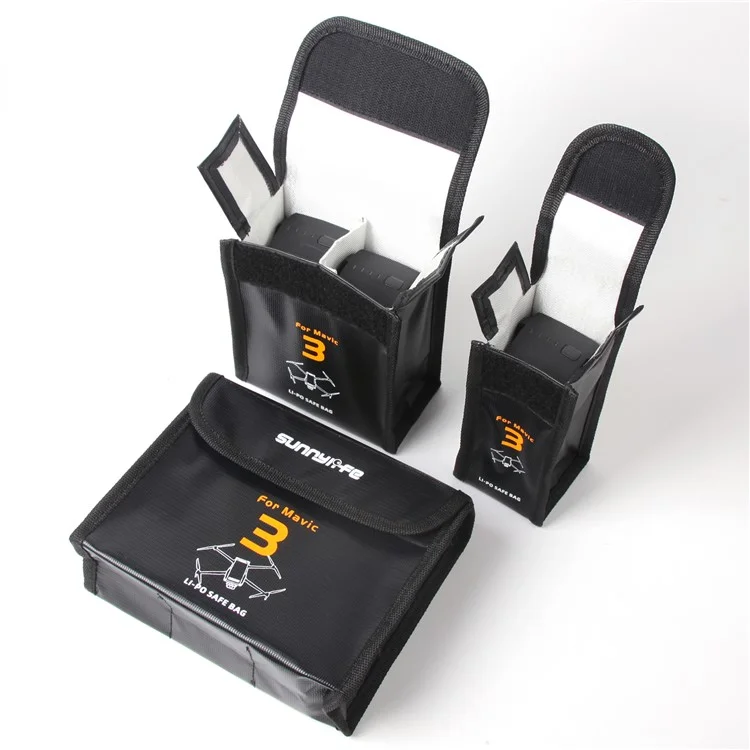 SUNNYLIFE M3-DC106 Explosion-proof 3-Battery Safety Pouch Lithium Battery Protection Storage Bag for DJI Mavic 3