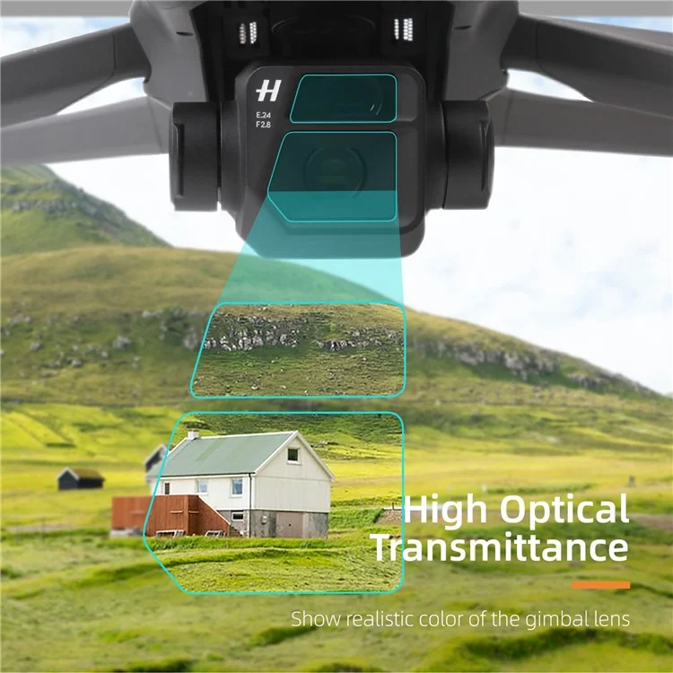 Sunnylife M3-BHM121 1 Set Tapa Protector de Cámaras de Cámaras de Vidrio Templado a Prueba de Explosión Para DJI Mavic 3