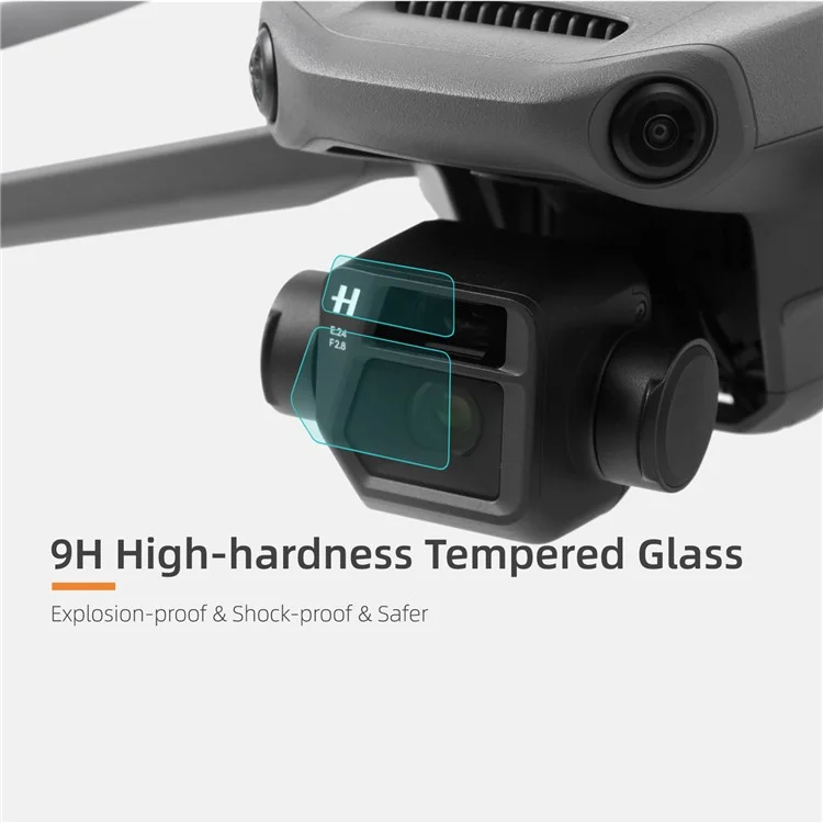 Sunnylife M3-BHM121 1 Set Tapa Protector de Cámaras de Cámaras de Vidrio Templado a Prueba de Explosión Para DJI Mavic 3