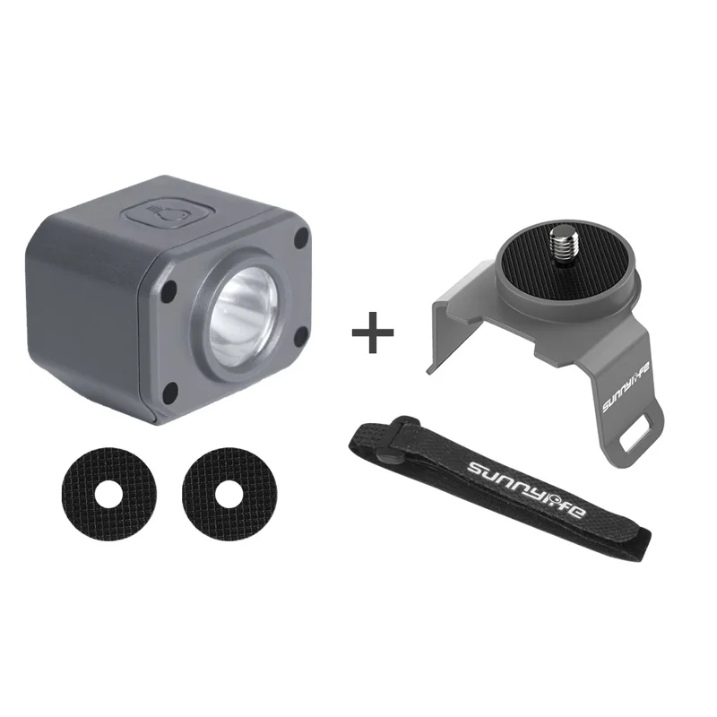 SUNNYLIFE Q9424 3-brightness Adjustable Night Light + Adapter Mount with 1/4" Screw Hole for DJI Mini SE/Mavic Air 2S/Mavic 2