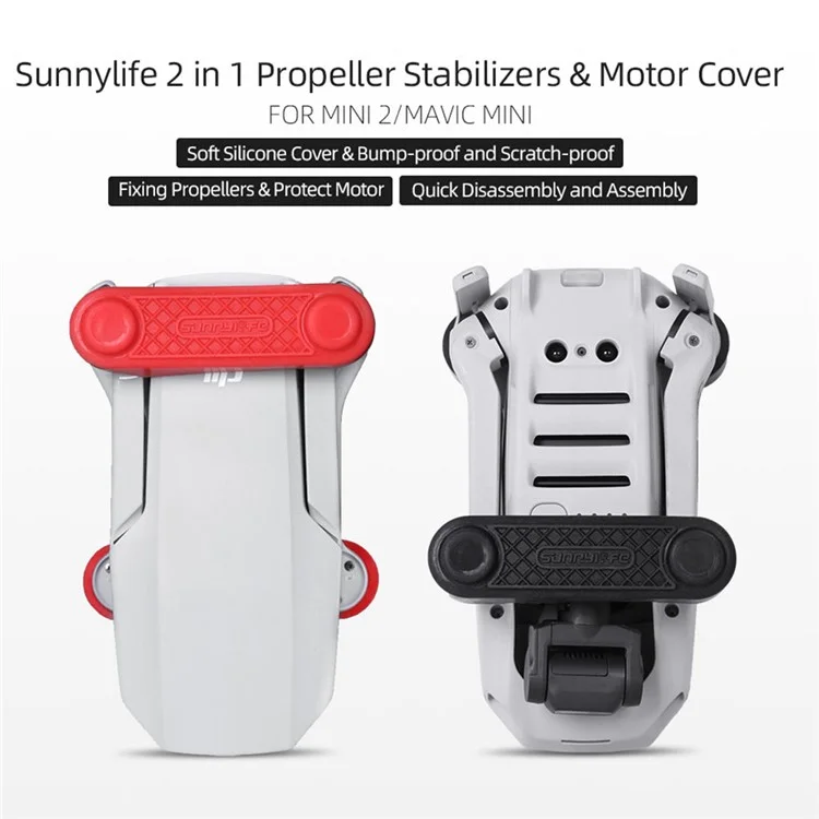 SUNNYLIFE Q9426 2 in 1 Propellers Holder Guard Prop Blade Stabilizer Motor Cover for DJI Mini 2/Mini SE/Mavic Mini Drone - Black