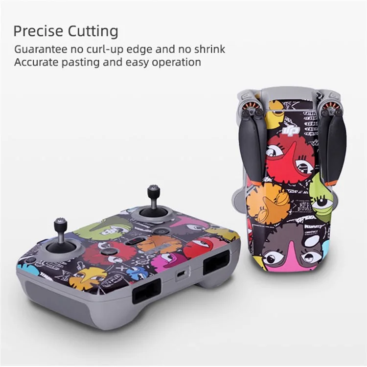 SUNNYLIFE TZ452 Scratch-resistant Stickers Set Drone Decals Pattern Printing Waterproof Stickers for DJI Mini 2 - Red Shark