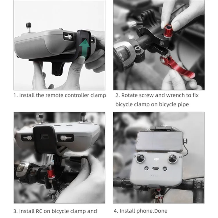 Sunnylife Q9402 Fahrrad Fernbedienung Halter Action Kamera Controller Lenkerhalterung Für DJI Action 2 / MAVIC 3 / AIR 2S / AIR 2 / MINI 2 / GOPRO 10