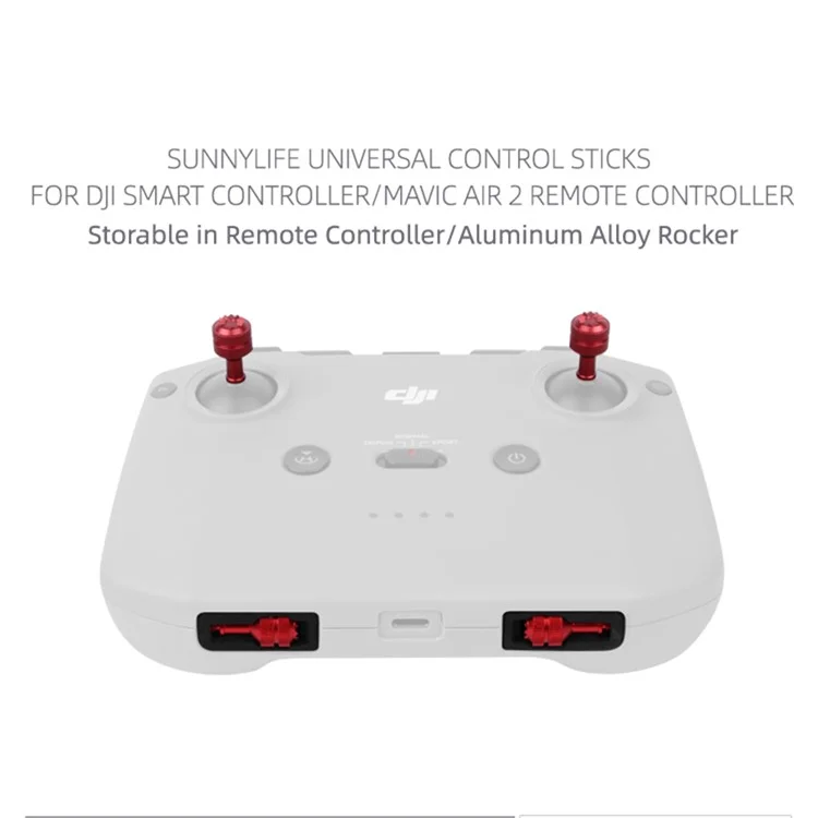 SUNNYLIFE YG9301 1 Pair Thumb Rocker Aluminum Alloy Control Joysticks for DJI Mavic 3/Air 2S/Mini 2/Mavic Air 2/Mavic 2 Remote Controller - Red