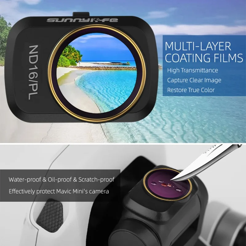 SUNNYLIFE Camera Lens Filter Multi Coated ND/PL Filters for DJI Mini SE/2/Mavic Mini Drone Accessories - ND8/PL