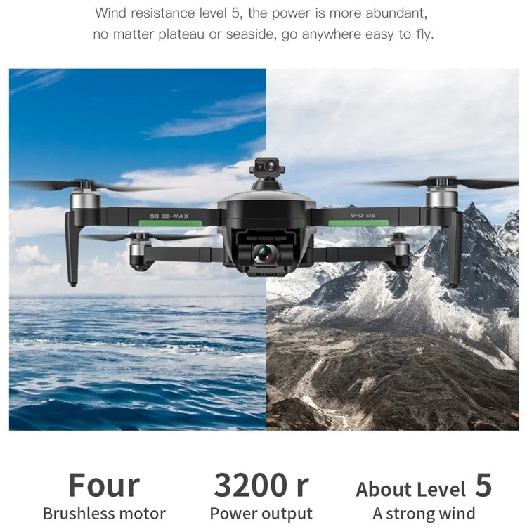 ZLL SG906 MAX1 Powerful Brushless RC Quadcopter Anti-shake Foldable Compact Drone Three Axis 4K HD Camera with Remote Control (Equipped with 3Pcs Drone Battery)