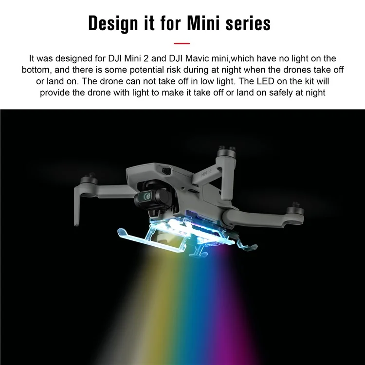 Kit Esteso Pieghevole Startrc Per Dji Mini 2/mavic Mini/mini se Gamba di Atterraggio Antidrop Con Accessori a LED Light Drone Accessori
