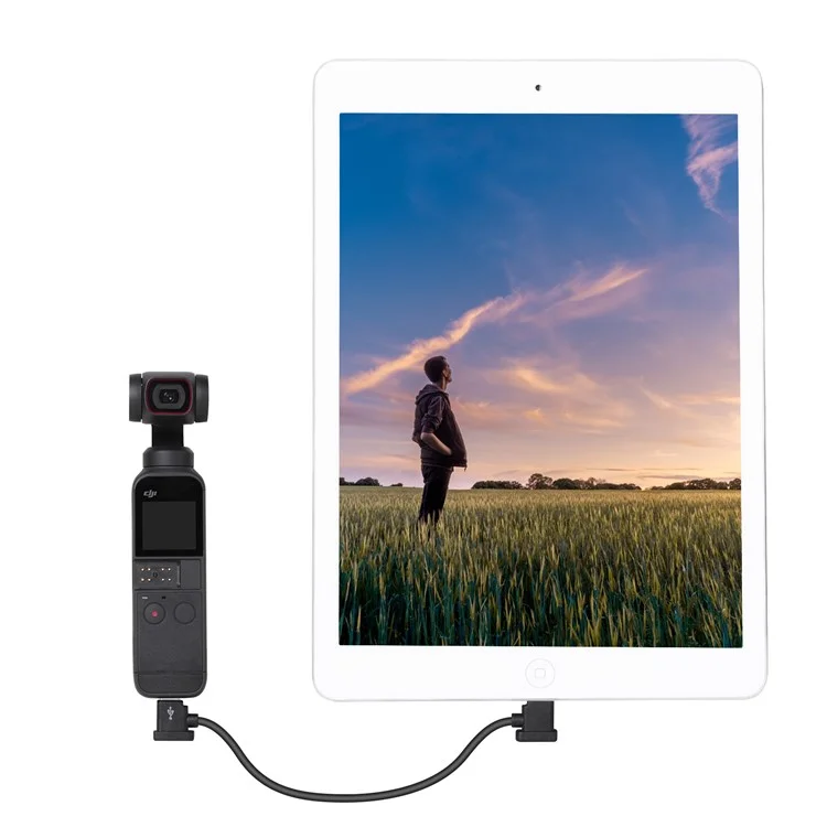 SUNNYLIFE 90-degree Elbow Type C to Micro USB Cable Data Transmission Cable for DJI Air 2S/Mini 2/Air 2/Pocket 2/Osmo Pocket Connecting with Cellphone Tablet Computer