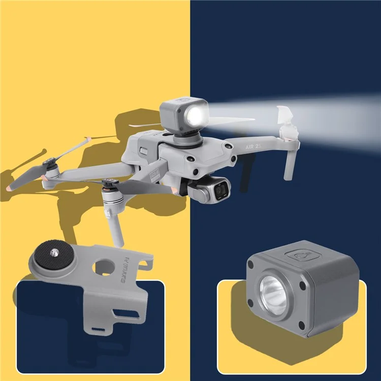 SUNNYLIFE Q9330 For DJI Action 2/GoPro10 Camera Drone Mount 3-Brightness Adjustable Night Light with 1/4" Screw Adapter Multifunction Holder for DJI Air 2S