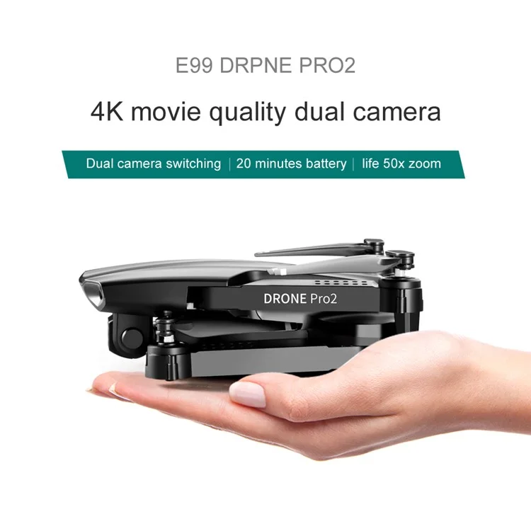 E99 PRO2 One Key -start-/landungsdrohnen Mit Einer Einzelnen 4K -kamera Kopflosen -modus -höhenhöhe Professioneller Quadcopter - Grau