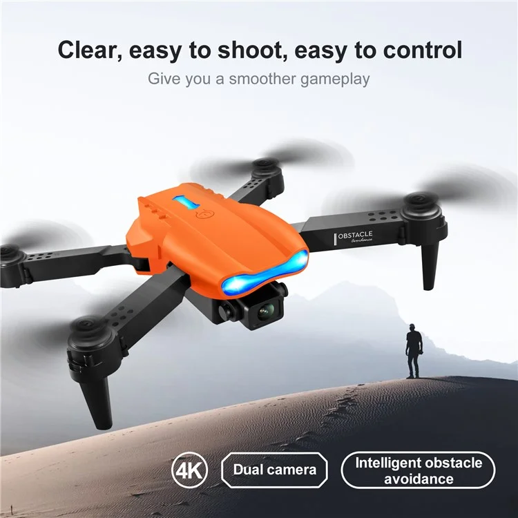 K3 Mini Droni Con Singola Fotocamera 4K Pieghevole a Tre Laterali Evitamento a Tre Lati Professional 6-asse Giroscopio Quadcopter - Nero