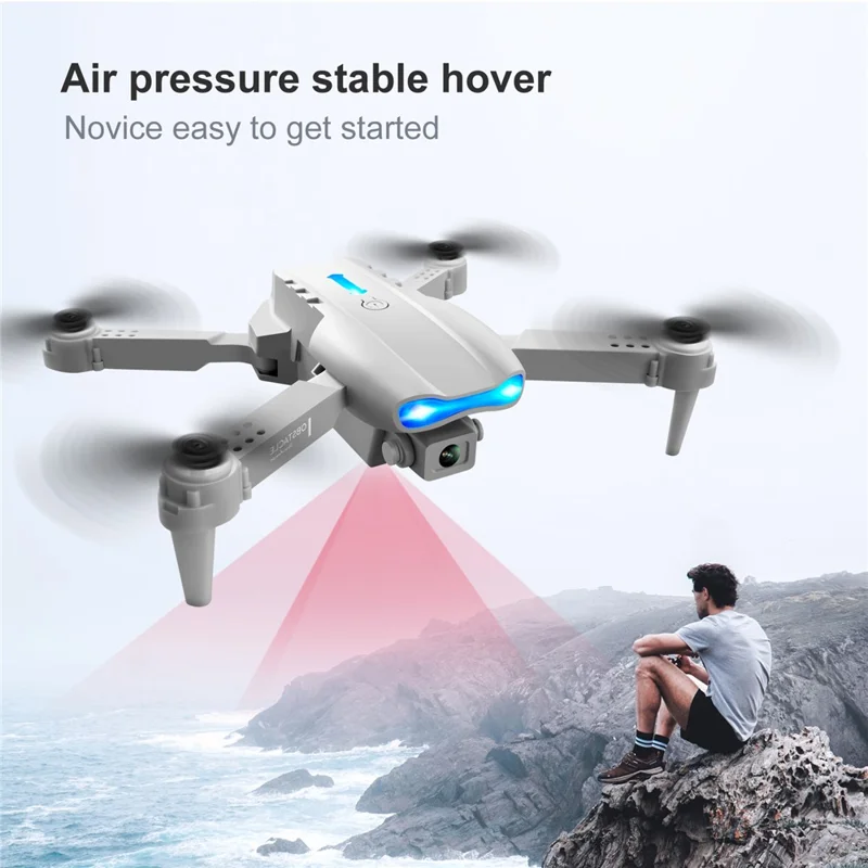 K3 Dual 4K Cameras Professional Foldable G-Sensor Quadcopter Three-Side Obstacle Avoidance Drone Aircraft - Grey