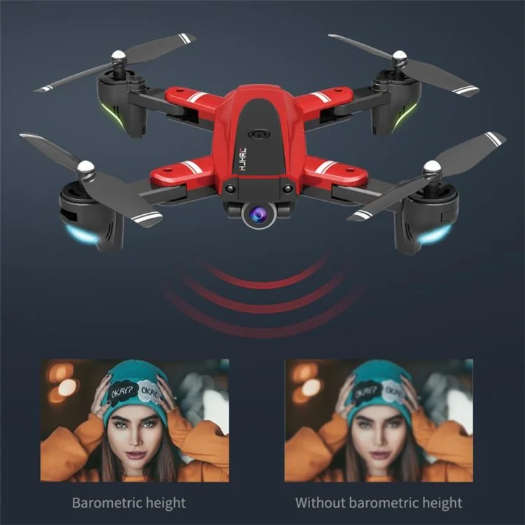 HJ68 Controle de Aplicativo RC Helicóptero 4K HD Dual Câmera Drone Dobrável Braço Dobrável Wifi Fpv Altura de Retenção Quadcopter, Com 3 Baterias - Preto