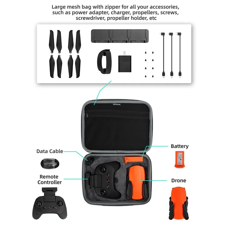 Case de Stockage Sunnylife Evo-b357 Pour EVO Nano / Nano + RC Drone Body Protective Storage Sac à Main Boîte de Protection de Sac à Main