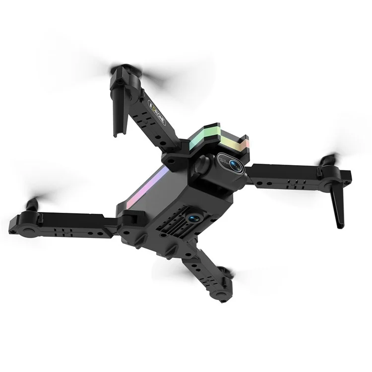 LSRC LS-XT8 Tragbare RC-Flugzeug-Drohne mit faltbaren Mini-Luftbildern, Doppelkamera 4K-Flugzeug mit Höhenhaltemodus/LED-Licht - Schwarz